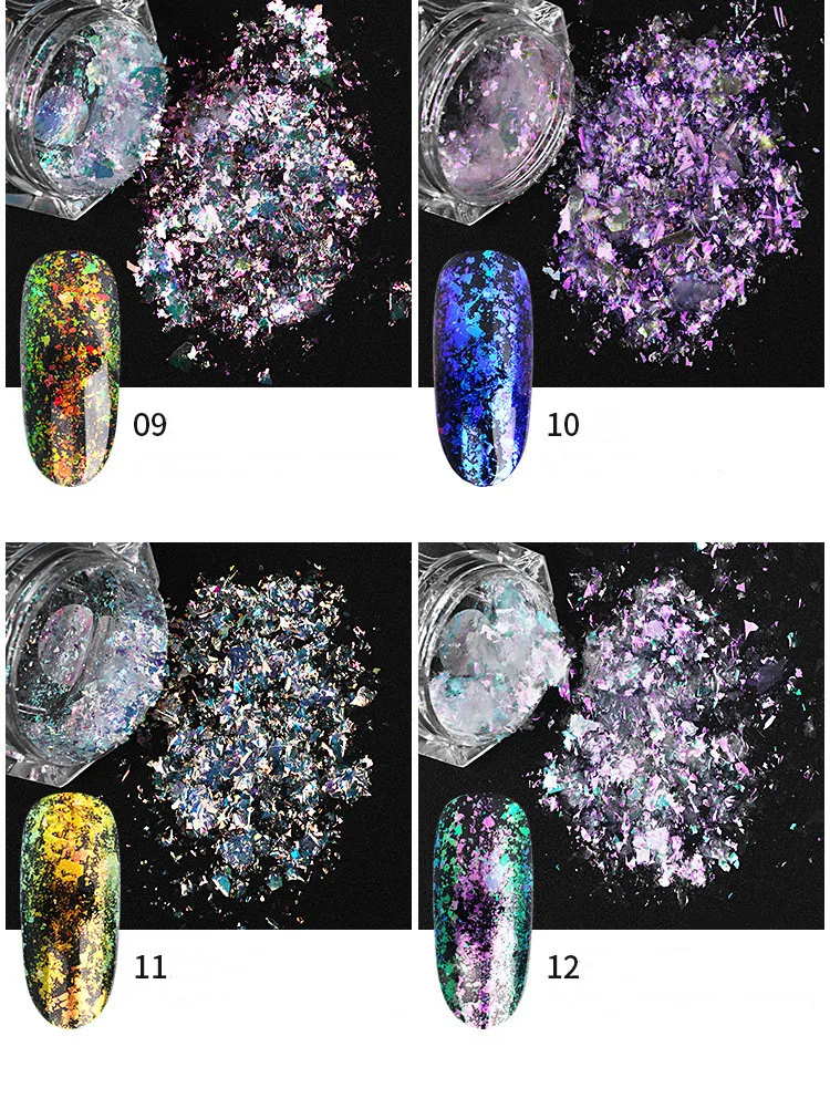 Блестки для ногтей, порошок, блестки, неровные звезды, круглые радужные хлопья для ногтей, маникюр, украшение для ногтей, Гель-лак