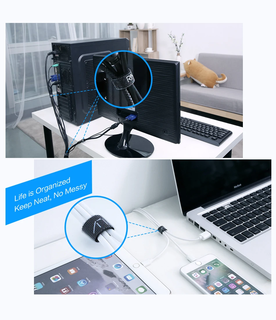 RAXFLY кабель Органайзер провод, usb-кабель Winder для iPhone протектор для кабеля наушников 1 м 3 м 5 м HDMI Мышь линия управление Клип держатель