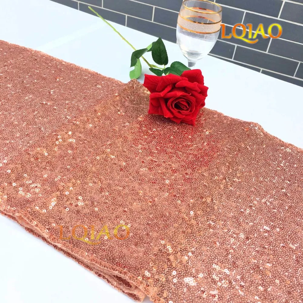 

Wedding Party Glitter Carpets Decoration Mariage Shiny Sequin Rug Aisle Runner 4ftx25ft Rose Gold Aisle Runner for Wedding Decor