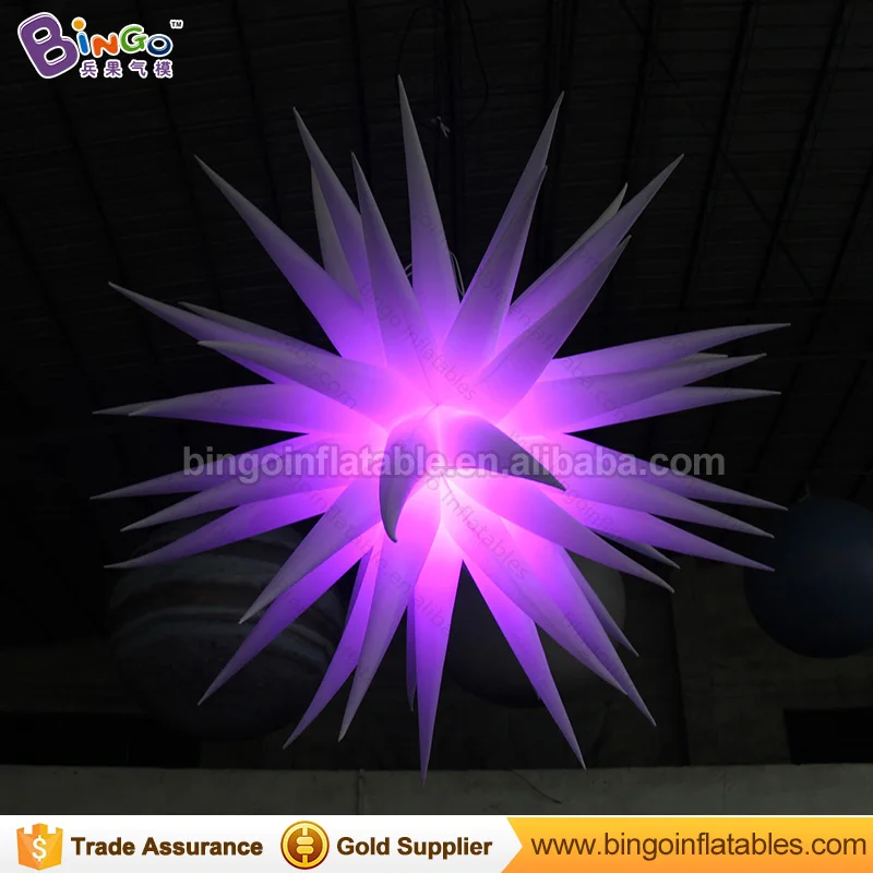 

Free express 2.4M party light type inflatable LED star sharp hanging light for decoration toy lighting star for carnival party
