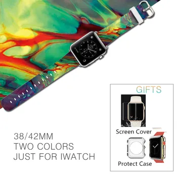 

Wild Mad Art Pattern Watchband Strap38/40/42/44mfor Apple Watch Calf Leather For Iwatch Bracelet Women Watches 22 24MM Accessory