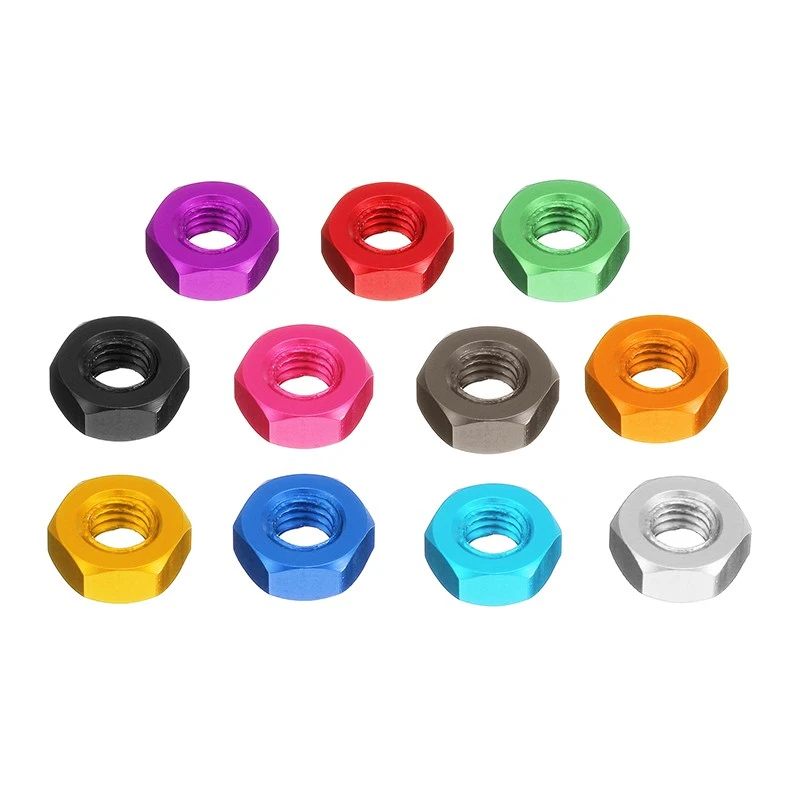 Nut & Bolt Assortment Sets M3an9 10pcs M3 Aluminum Alloy Hexagonal Hex Nut Lock Nut Multicolor by FriccoBB Nut & Bolt Assortment Sets M3an9 10pcs M3 Aluminum Alloy Hexagonal Hex Nut Lock Nut Multicolor by FriccoBB