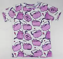 Cute Cartoon T-Shirt 2016 New Fashion 3D Pusheen The Cat Funny Kawaii T Shirt For Women/Men Printed Summer Casual Tees