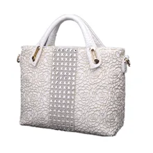 2016 Genuine Leather Bags Crocodile Handbags Women Famous Brands Designer Lace Shoulder Bag Casual Tote Crossbody Messenger Bags