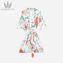 Женские халаты, летние шелковые атласные халаты, свадебные халаты для невесты, женские сексуальные пижамы, халат, ночная рубашка