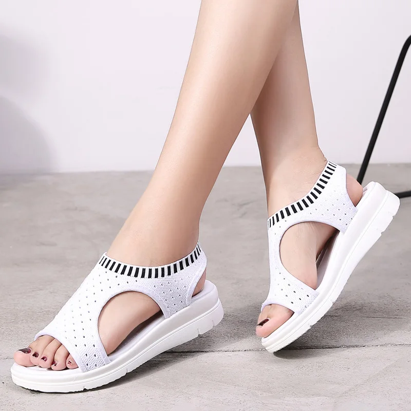 Women Sandals 2019 Female Shoes Woman Summer Wedge Sandals Comfort Women Shoes Slip-on Flat Sandals Women Sandalias Plus Size 45