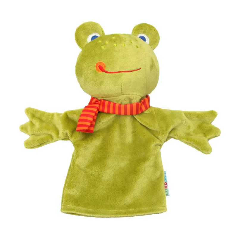 

Cute cartoon animal hand puppet plush toy doll monkey frog duck appease doll teasing baby good helper for 6 months + baby