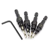 4pcs/set HSS Screw Countersink Drill Bit Set Quick Change Hex Shank #6 #8 #10 #12 Countersink Drill Bits ► Photo 2/4