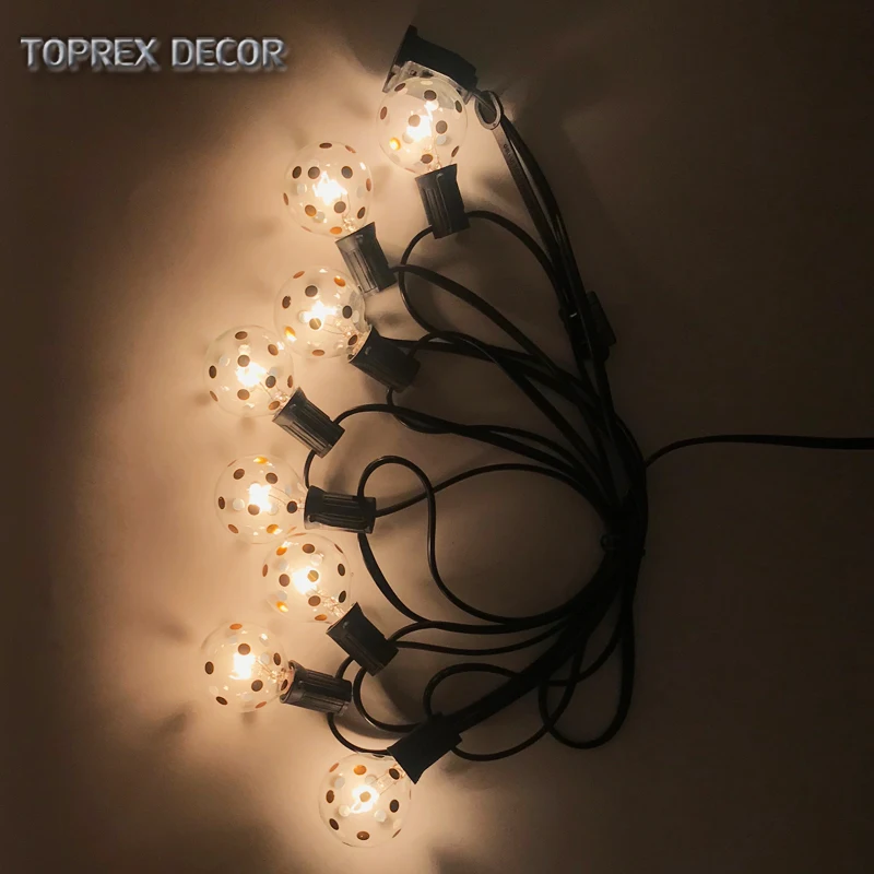 Toprex E12 patio lights - length 11.5ft. festoon light christmas lights outdoor string lights garden party