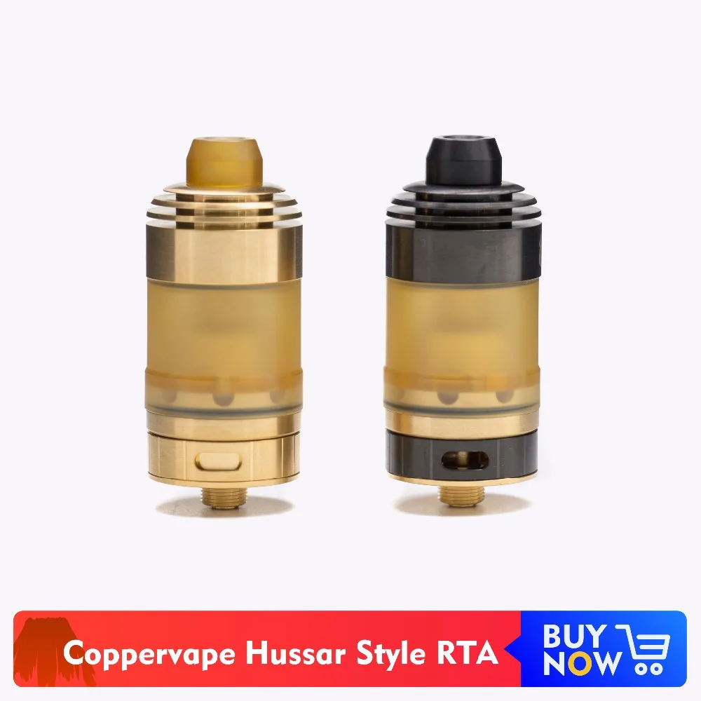 

Volcanee Coppervape Hussar Style RTA Tank Rebuildable 510 Thread Adjustable with PEI Drip Tip E Cigarette Atomizer Vape Tank
