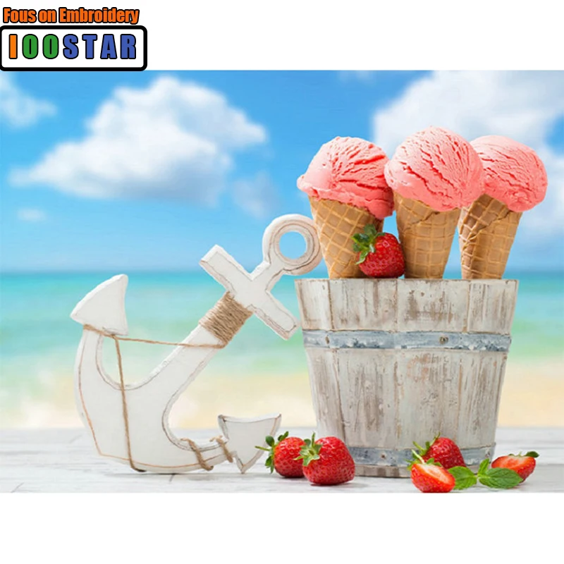 

5D diamond embroidery pattern diy diamond Painting Strawberry ice cream diamond mosaic Needlework pictures home decor canvas