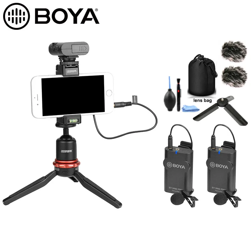 BOYA BY WM4 Pro Беспроводная петличная микрофонная система для Canon Nikon Sony DSLR камера