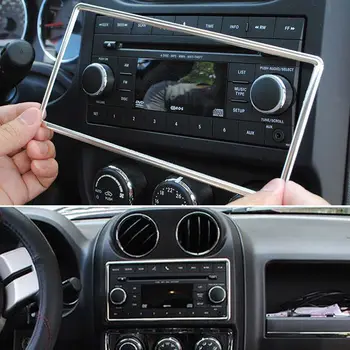 

1x Middle Car Styling Centre Console Dashboard CD Panel Frame Decor Cover Trim Sticker Fit For Jeep Compass Wrangler Patriot