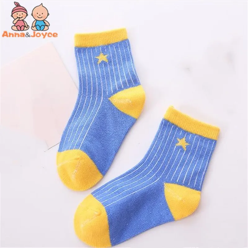 5 пар/лот, носки для мальчиков и девочек Детские Цветные Носки с рисунком удобные мягкие хлопковые носки для мальчиков и девочек