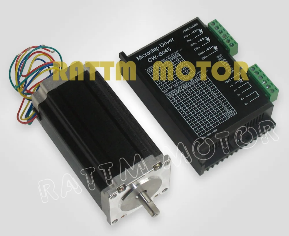 

1set NEMA23 112mm/3.0A 425 oz-in stepper motor & driver with 256 microstep and 4.5A current
