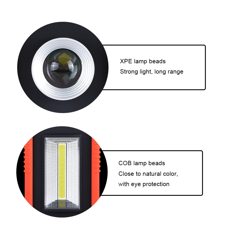 Foxanon LED Портативный прожектор 800 люмен COB Подсветка с магнитный крючок USB аккумуляторная батарея аа питание светодиодный фонарик
