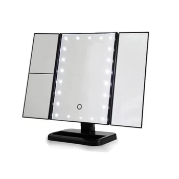 

Three Folding Table LED Lamp Luminous Makeup Mirror Cosmetic Mirror Adjustable Tabletop Countertop Light Mirror