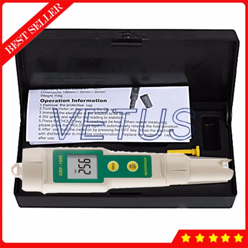 

Professional ORP-169E Pen Type Redox Tester Waterproof ORP Meter with data hold function Water Quality Analyzer Tester Tool