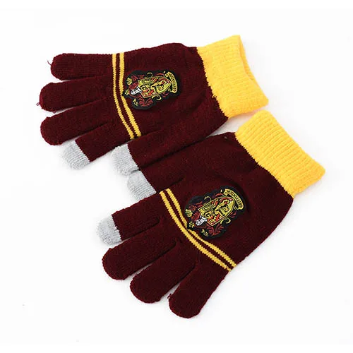 Harri Potter Touch Gloves Hat Earmuffs Cap Gryffindor/Slytherin