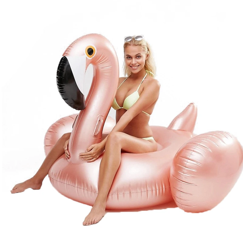 

Giant 150cm Rose Gold Inflatable Flamingo Floating Bed Inflatable Pool Float Pool Toys Flamingo Inflatable Float Swim Circle Kid