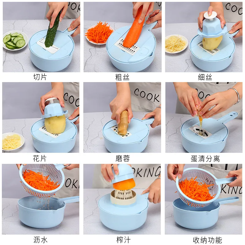 

Multifunctional Vegetable Fruit Slicer Stainless Steel Cutting Device Cut Fries Cut Manual Potato Radish Cutter