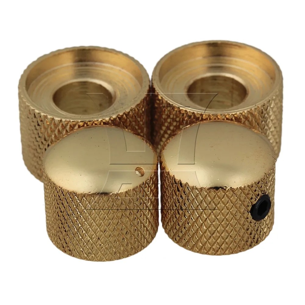 Yibuy 2 Set Gold Dual Screw Style Guitar Control Knob For Dual Pot in