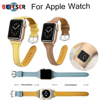 

Strap genuine leather bands for Apple Watch 38mm 42mm 40mm 44mm smartwatches band for i watch series 5 4 3 2 1 women's bracelet