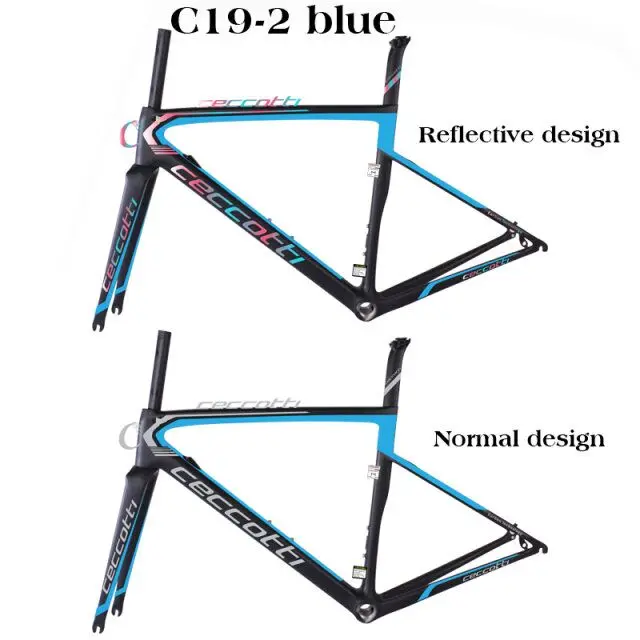 Карбоновая дорожная рама carbone route из углеродного волокна t1000новая модель BSAquadro de bicicleta 44/49/52/54/56 мм карбоновые велосипедные рамы - Цвет: C19-2 blue