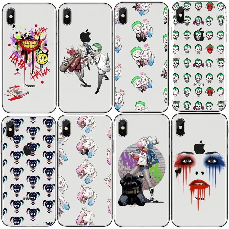 

Deadpool and Stitch Suicide Squad Joker Harley Quinn Soft Clear TPU Phone Case Cover For iPhone XR XS Max 6S Plus 7 8 8Plus 5S