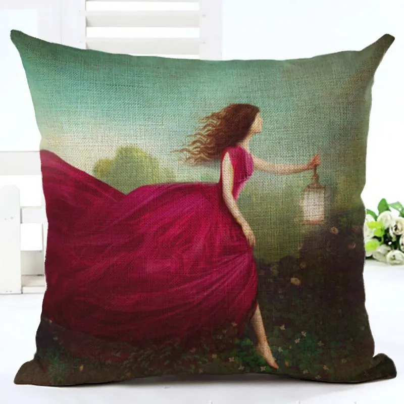 Супер милый Чехол на подушку с рисунком для красивой девочки, Наволочка на подушку, домашнее декоративное хлопковое белье, квадратная наволочка - Цвет: 7