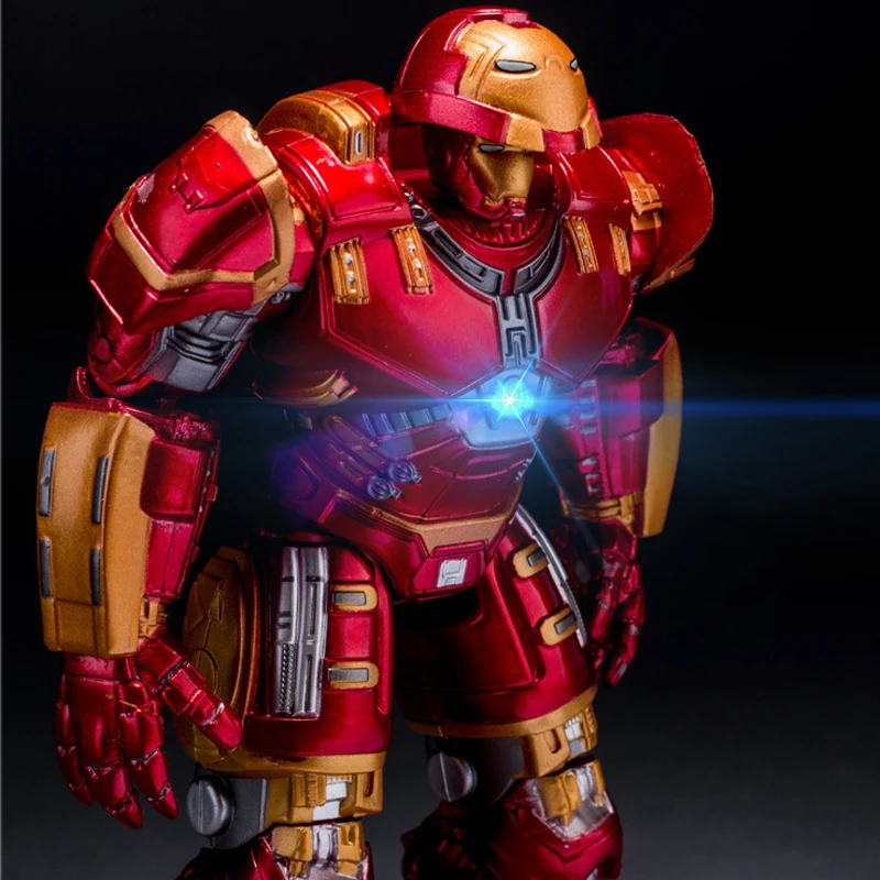 Avengers 2 Iron Man Hulkbuster Armor Joints Movable 18CM Mark With LED Light PVC font b
