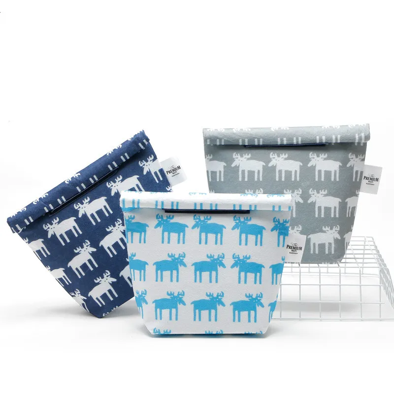 

portable light waterproof printing small picnic lunch box food drinks milk cooler bag mini ice pack insulation cool handbags