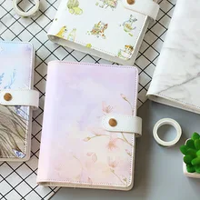 Harphia binder, планировщик A6, туристические журналы, кольцо, с принтом в виде листа, блокнот, спиральные планировщики, креативный дневник, программа, подарок, Органайзер