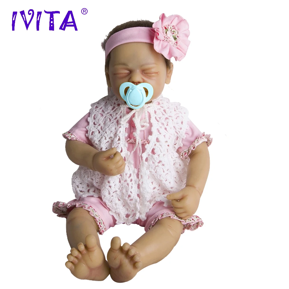 

IVITA 22 Inches Silicone Reborn Babies Realistic Metal Skeleton Artificial Soft Lifelike Root Hair Silicone Reborn Baby Dolls