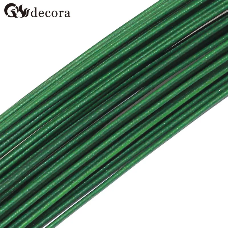 DECORA 22# зеленый цвет ПВХ покрытием железная проволока нейлон чулок цветок аксессуар(50 шт./лот - Цвет: 2
