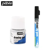 Франция импортирует акварельный белый жидкий маркер ручка для рисования Жевательная Блокировка жидкий акварельный пигмент Средний оставляющий белый клей 45 мл