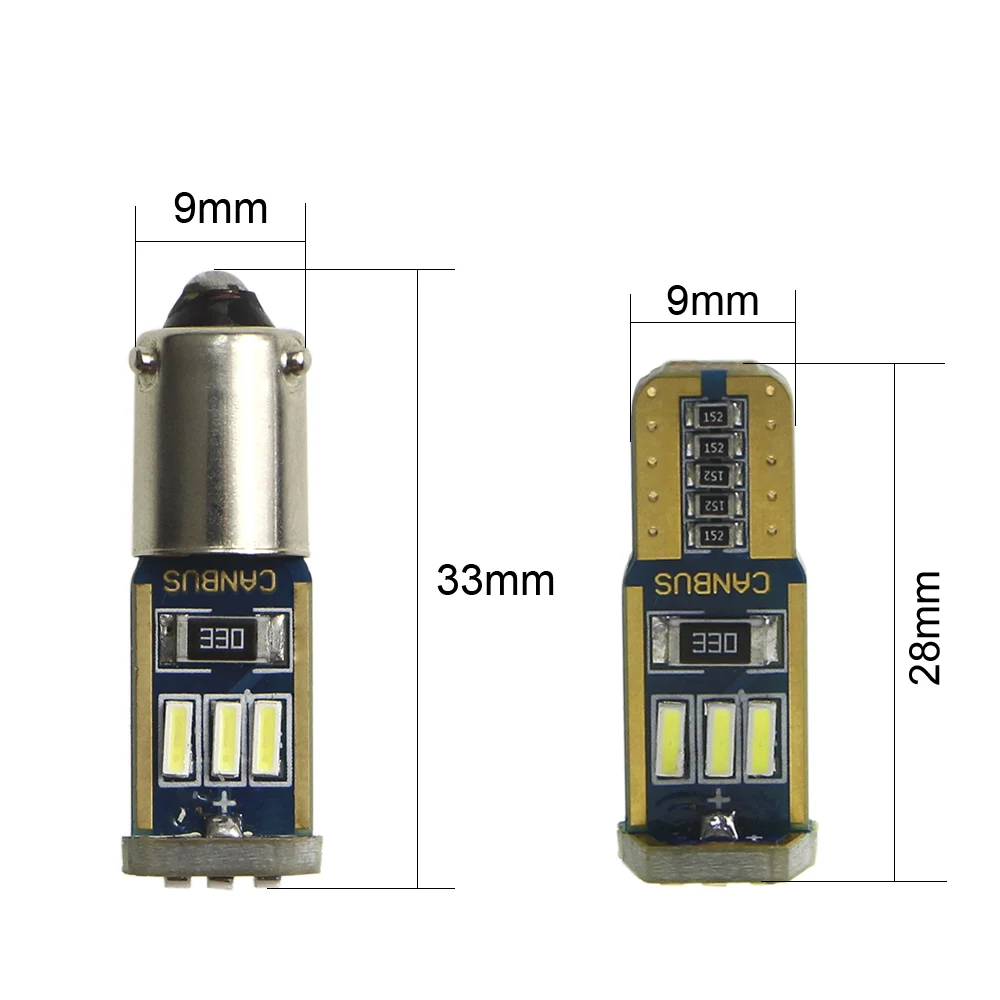 KEIN 6 шт. BA9S светодиодный ные лампы T10 W5W T4W автомобильные 363 H6W bax9s bay9s H21W 9smd 4014 боковые