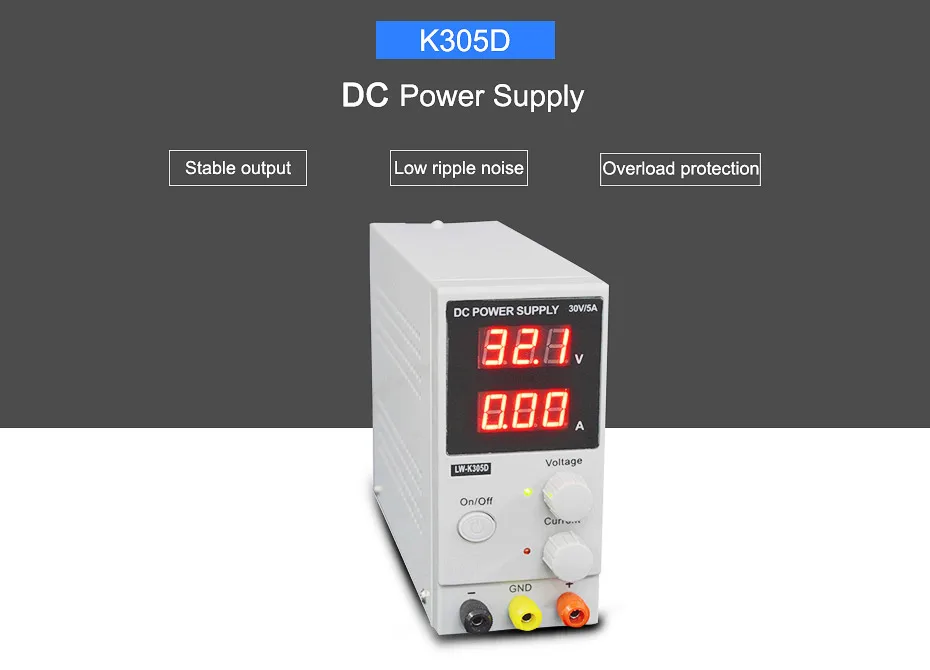 LW K305D DC Питание Регулируемый цифровой литий Батарея зарядки 30V 5A переключатель лаборатория Питание Напряжение регуляторы