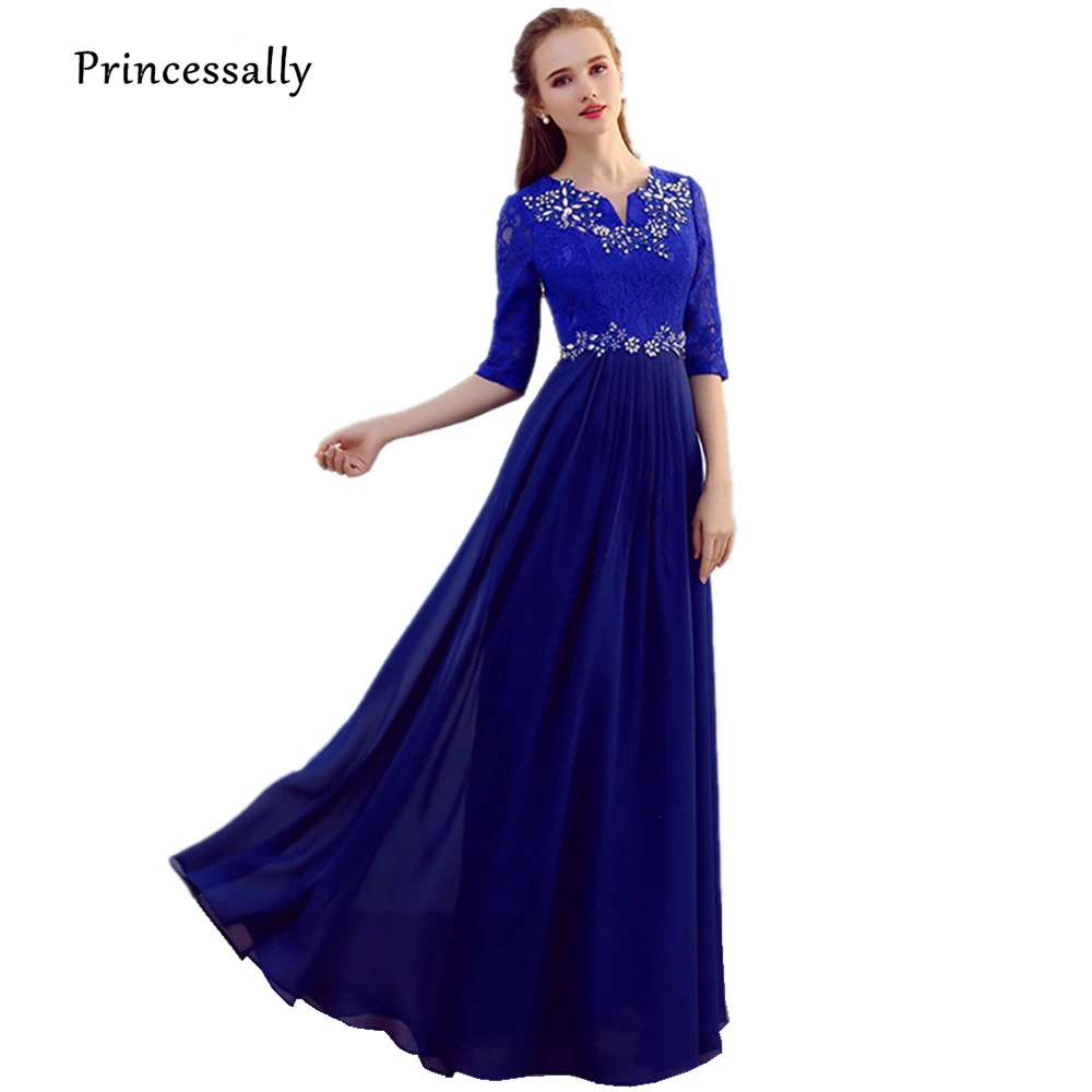 royal blue bridesmaid dresses with sleeves