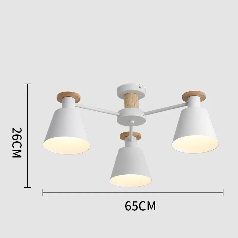 Деревянный Макарон романтичная люстра красочные современный простой Внутреннее освещение 3/6/8 в простом стиле для гостиной, спальни, лампа теплоты 0113 - Цвет абажура: white-3 head