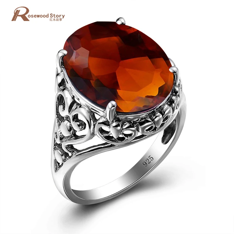 Женское кольцо из серебра 925 пробы с коричневым янтарным камнем карата|ring fashion|ring