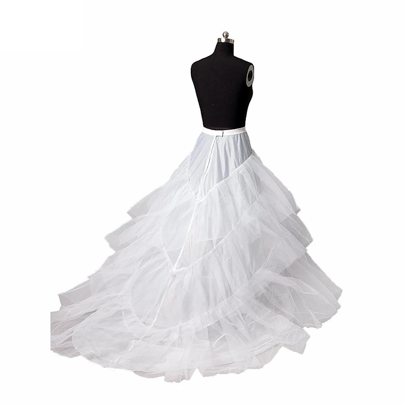 2018 New Slips Long Train Bridal Crinoline Petticoat Underskirt Bridal Skirts 