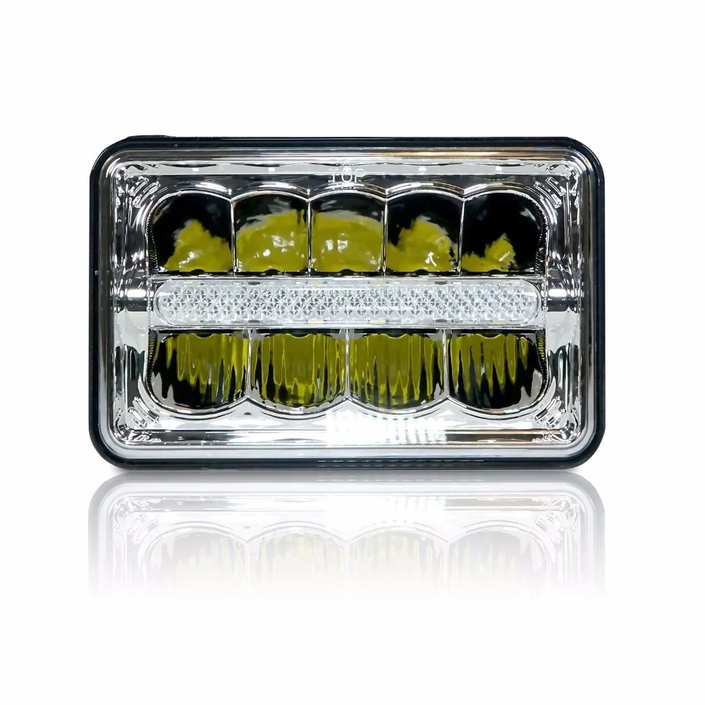 

Rectangle Auto Light 4 X 6 Led Headlights High Low Beam H4 Replace HID Xenon Headlamp H4651 H4652 H4666 H6545 Projector Lens