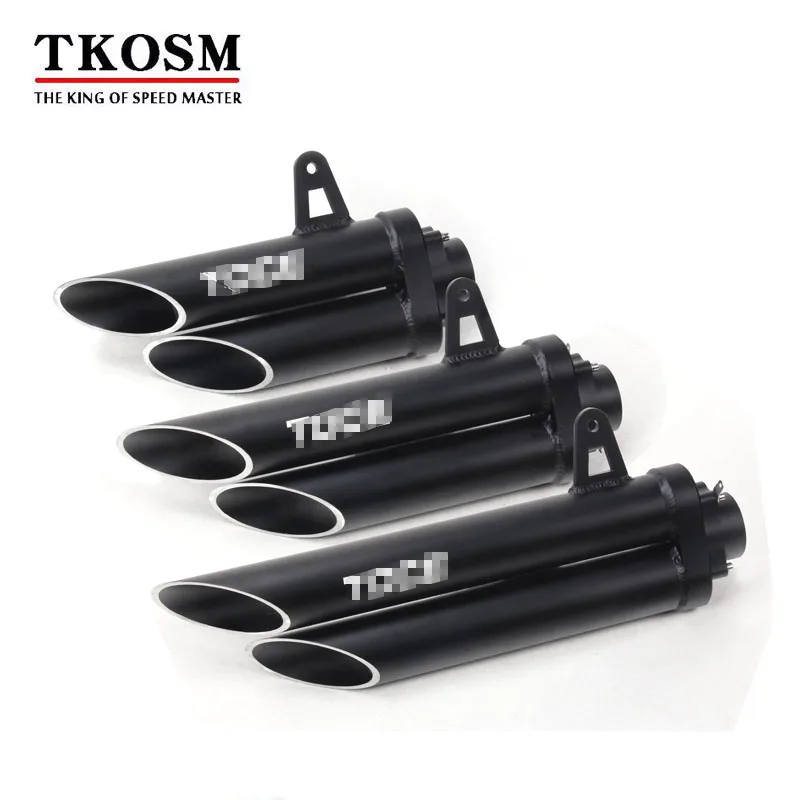 

TKOSM 51mm High Quality Universal Motorcycle Double Exhaust Muffler Pipe for TOCE Exhaust Z800 GSXR750 ZX10R R1 R6 Z900 CBR1000