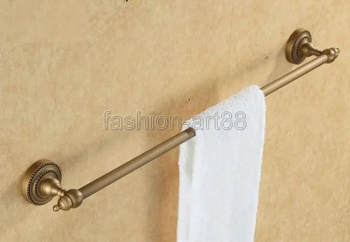 ФОТО Antique Bronze Geometric Dots Pattern Bathroom Accessory Wall Mounted Single Brass Towel Bar or Towel Rail Rack aba086
