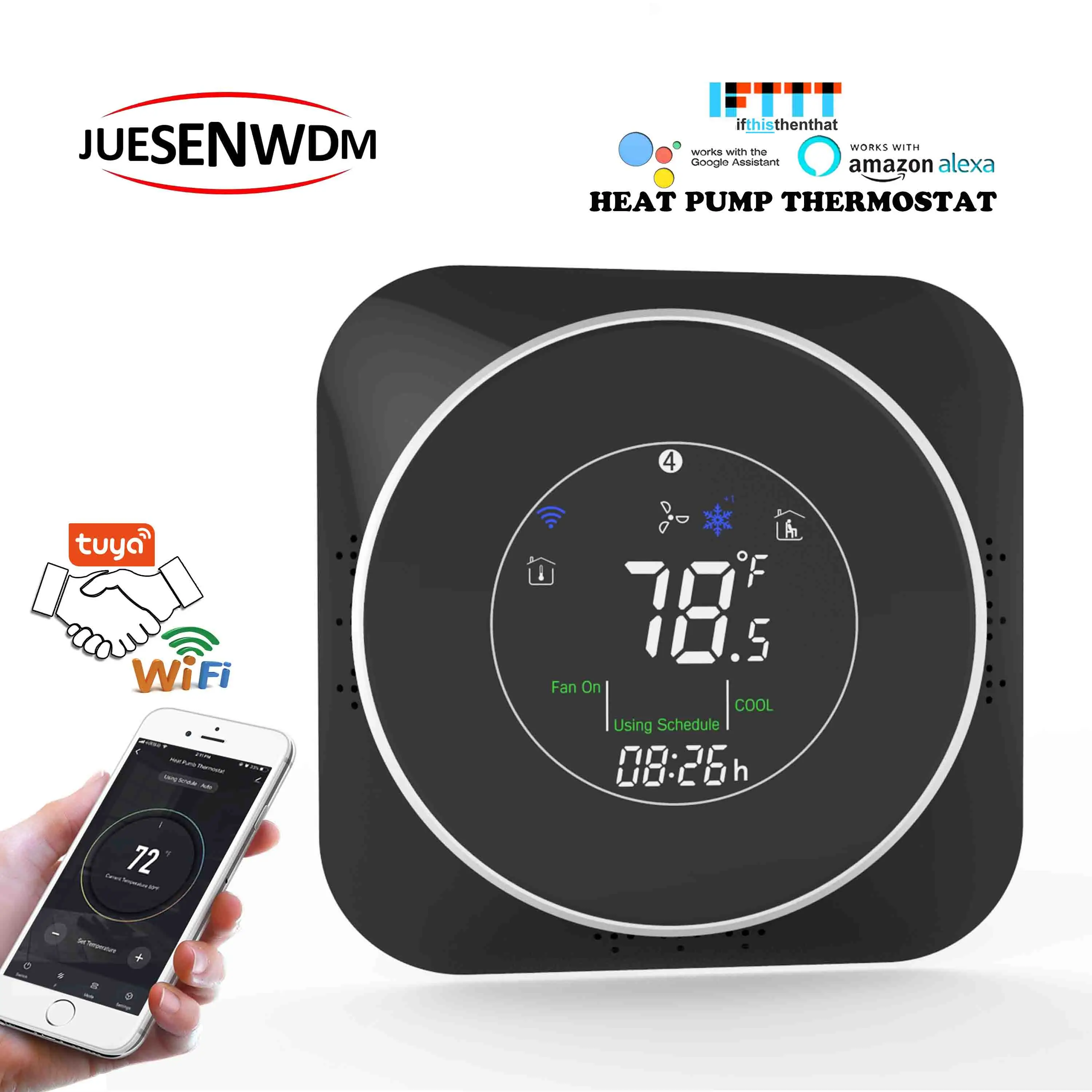 24 В переменного тока ℃ & ℉ сменный тепловой насос контроллер термостата Wi Fi для