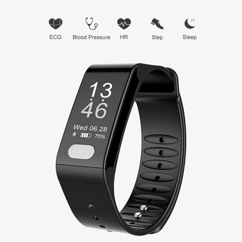 

Profession Smartwatch Bracelet Heart Rate Blood Pressure Sleep Monitor ECG+PPG Activity Smart Tracker for Android4.4 IOS8.0