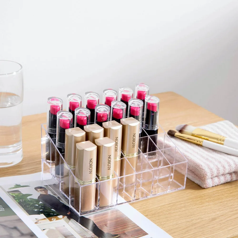 

24 Grid Acrylic Makeup Organizer Cosmetic Display Stand Lipstick Storage Box Makeup Make Up Case Sundry Jewelry Storage Tools