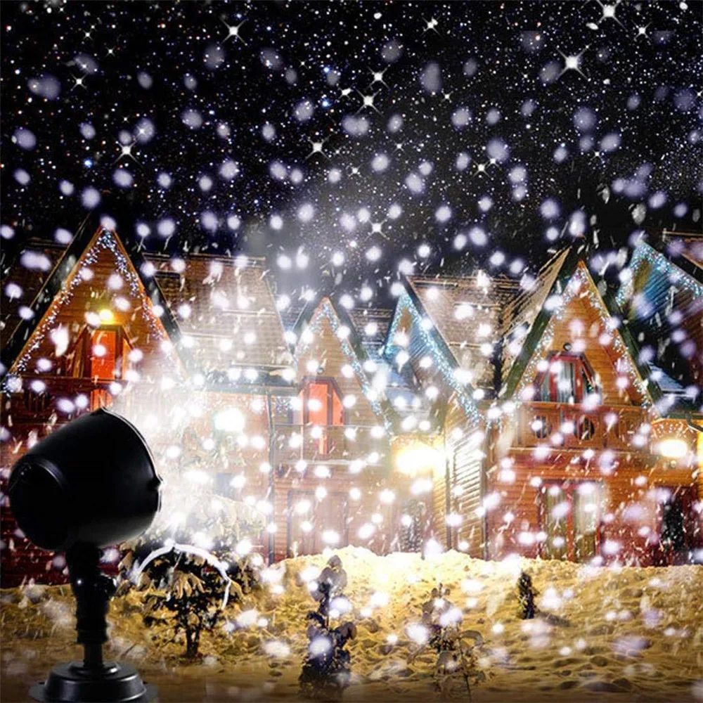Мини светодиодный проектор света с эффектом падающего снега напольный светильник IP65 Водонепроницаемый Декорации для ландшафтного дизайна на Рождество сад, патио, сценический свет лужайки