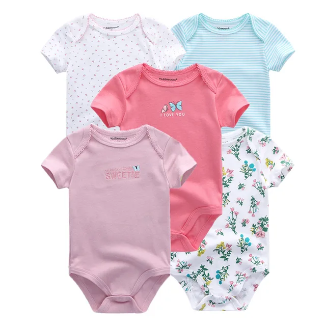 5 Pcs/Lot High Quality infant Baby clothes Character Short Clothing Set